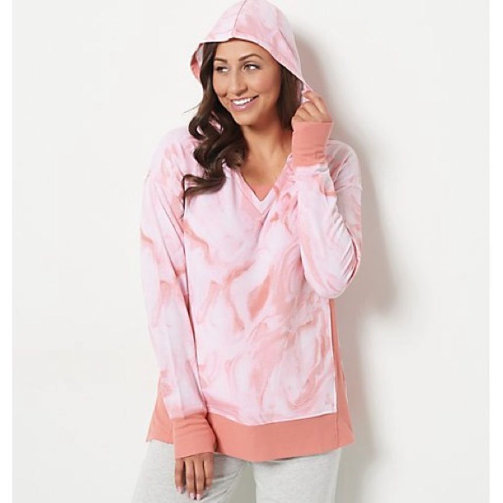 Cuddl Duds Rib Trim Detail Lightweight Comfort Hoodie